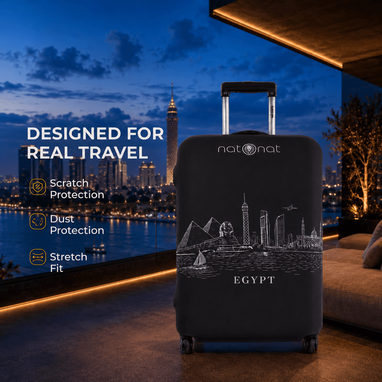 Egypt Skyline Luggage Cover - view 4