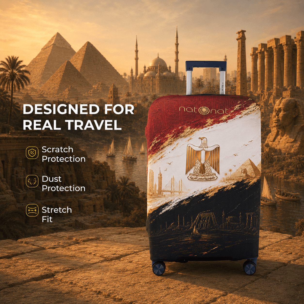 Egyptian Flag Luggage Cover - view 4