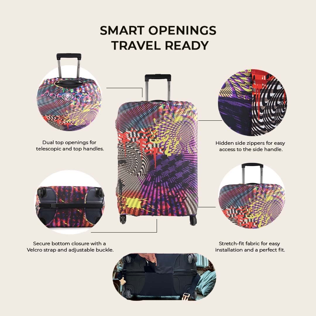 Optical Illusion Luggage Cover - view 3