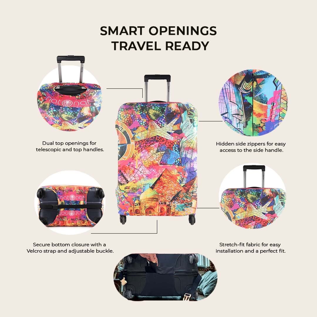 Travel Mosaic Luggage Cover - view 3