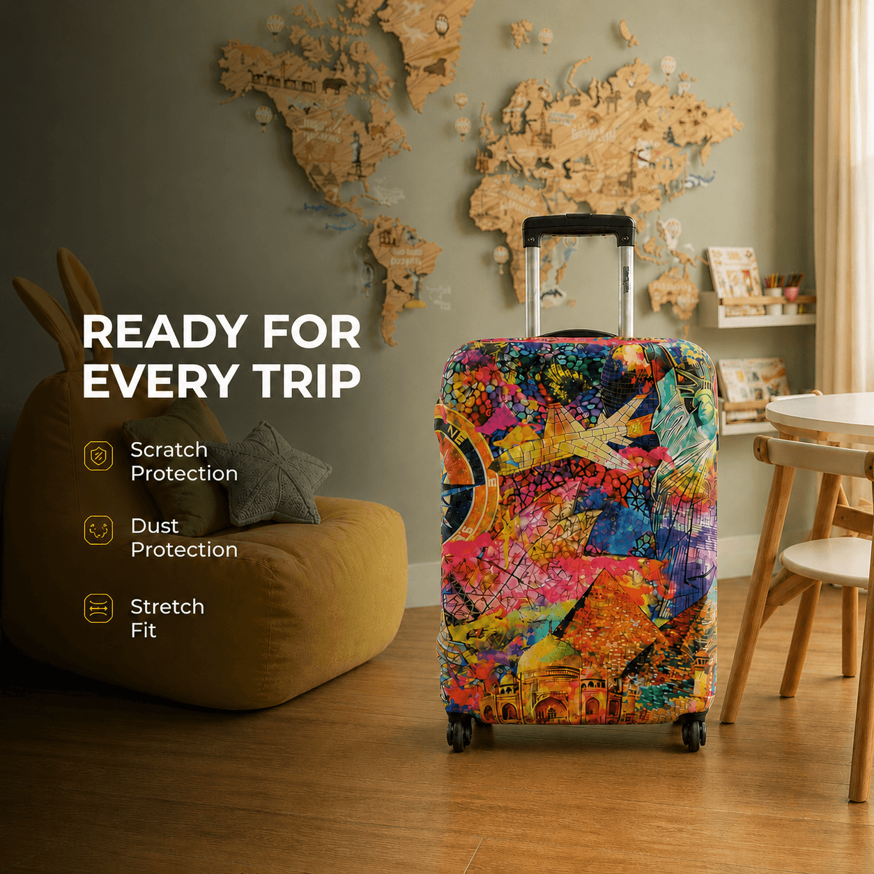 Travel Mosaic Luggage Cover - view 4