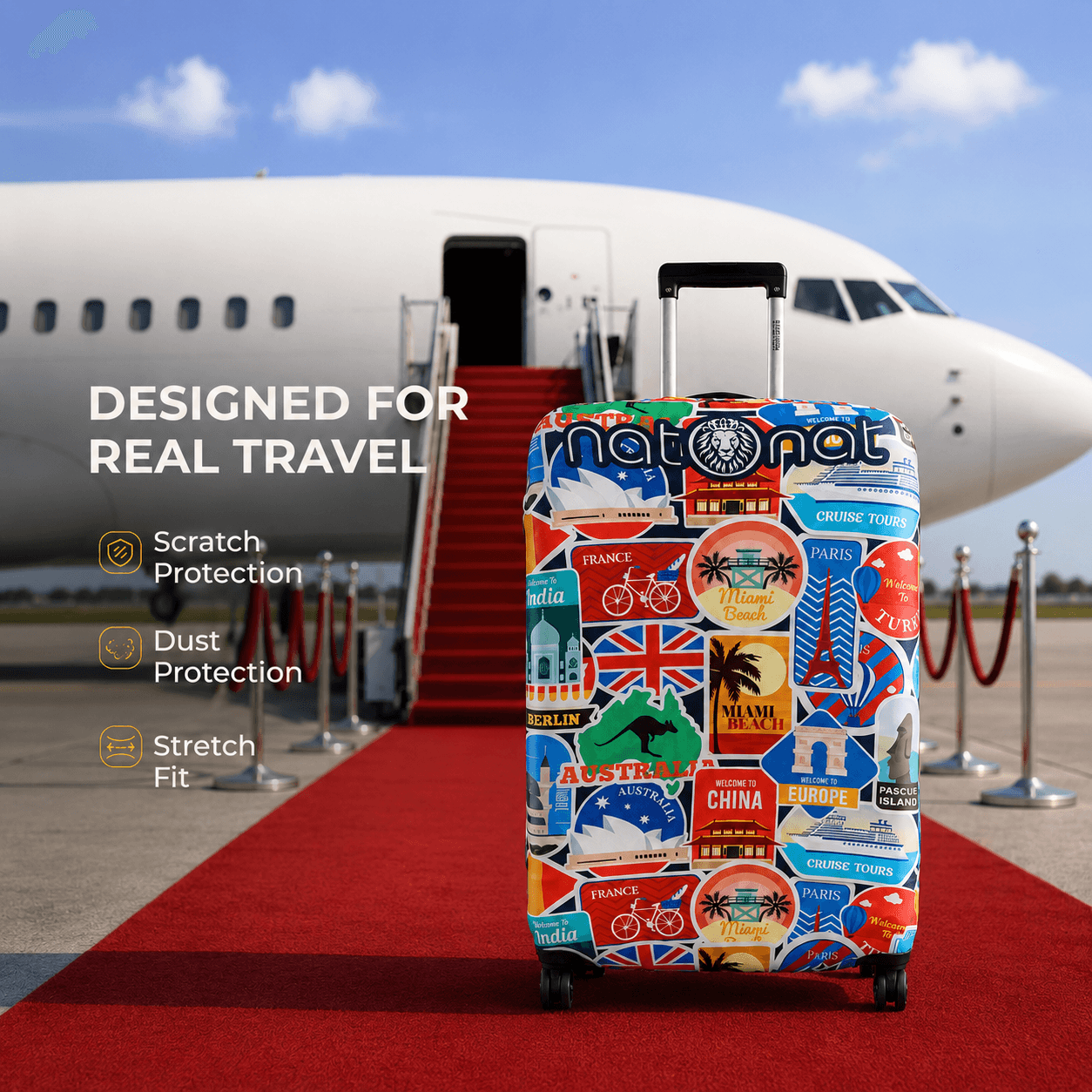 Travel Stickers Luggage Cover - view 4