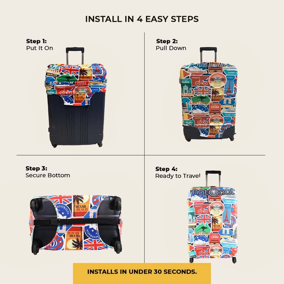 Travel Stickers Luggage Cover - view 5