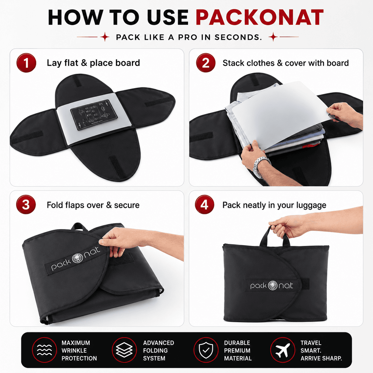 PackOnat Packing Folder - Black - view 4