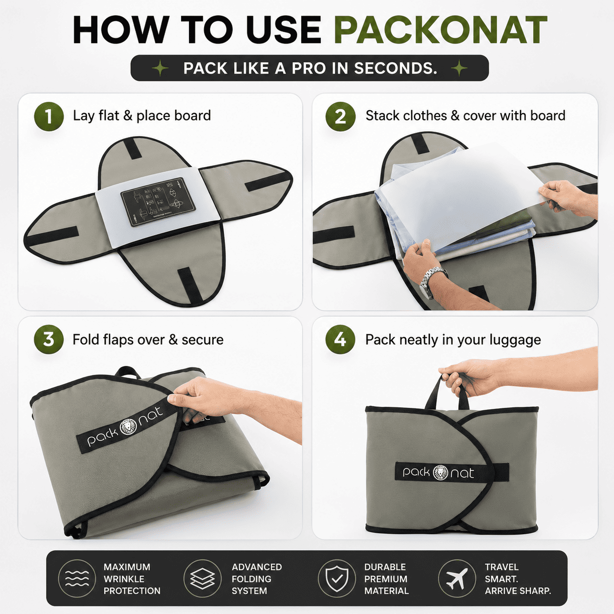 PackOnat Packing Folder - Green - view 4