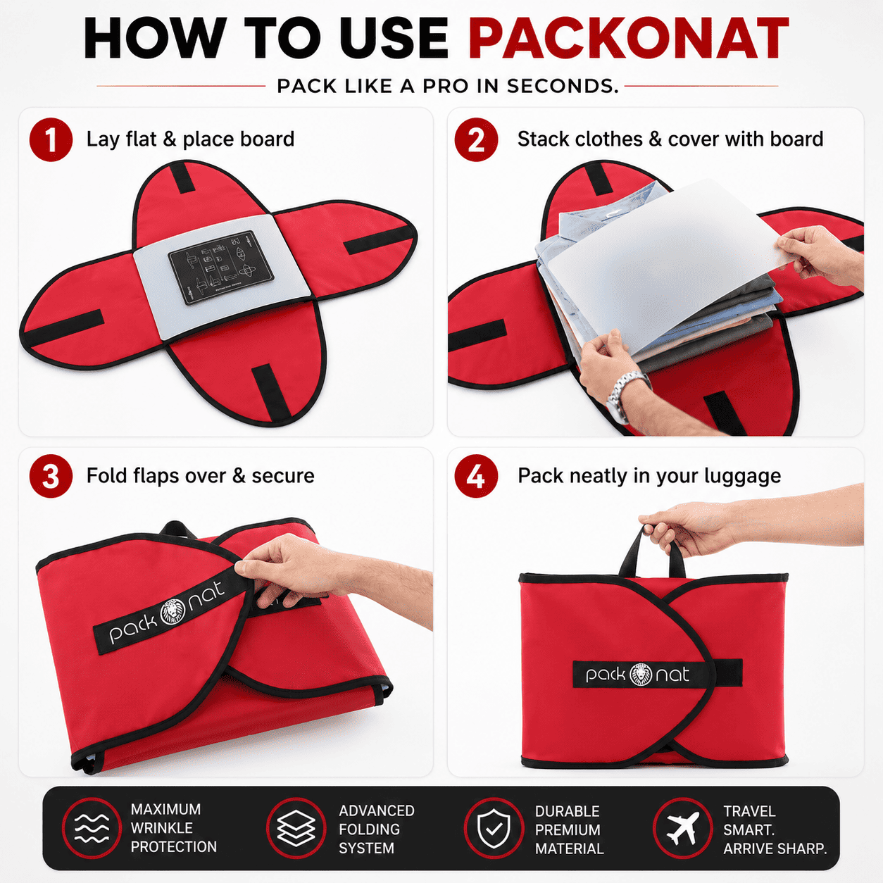 PackOnat Packing Folder - Red - view 4
