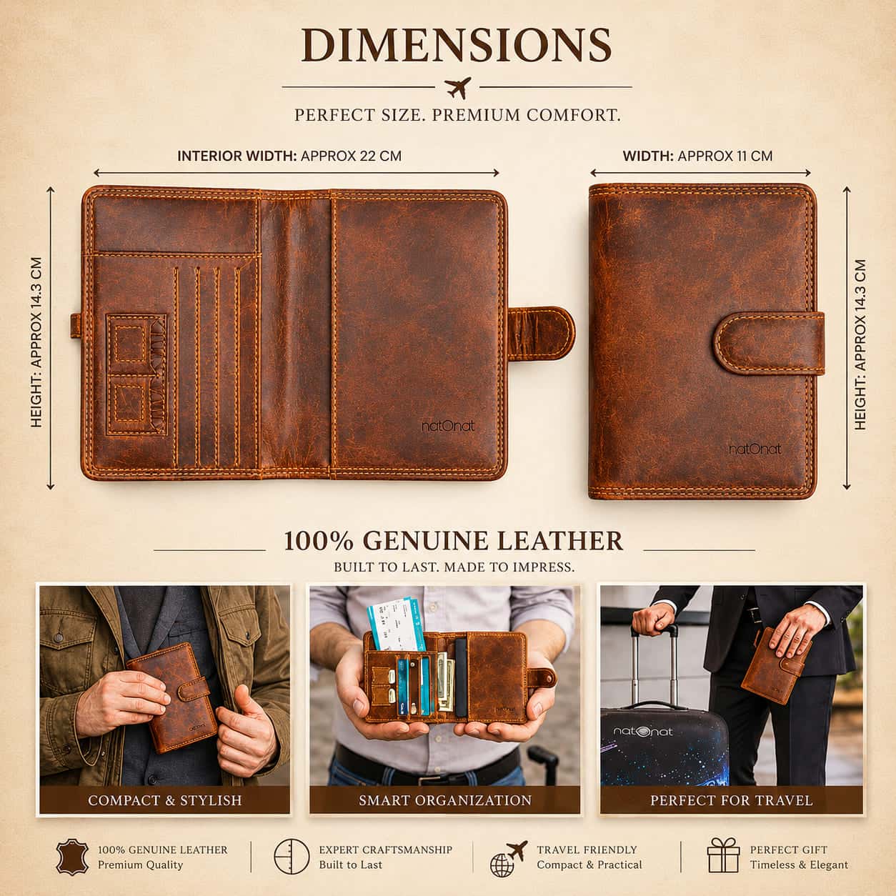 Passport Wallet - Cognac Brown - view 4