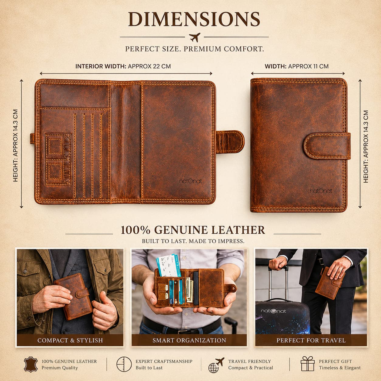 Passport Wallet - Cognac Brown - view 4