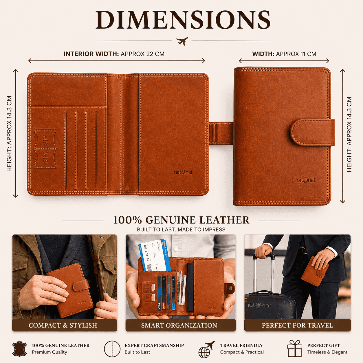 Passport Wallet - Honey Brown - view 4