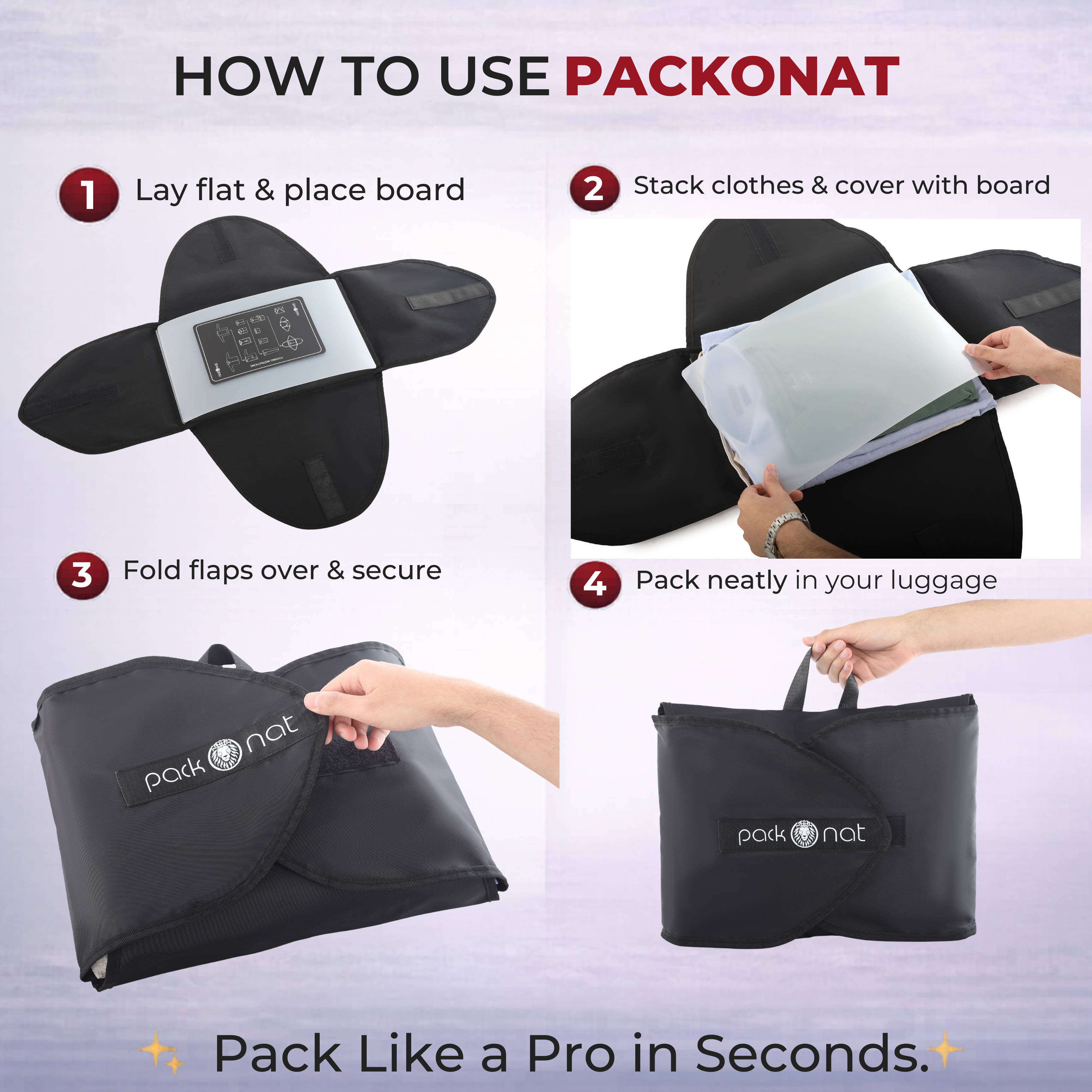 PackOnat Packing Folder - Black - view 4