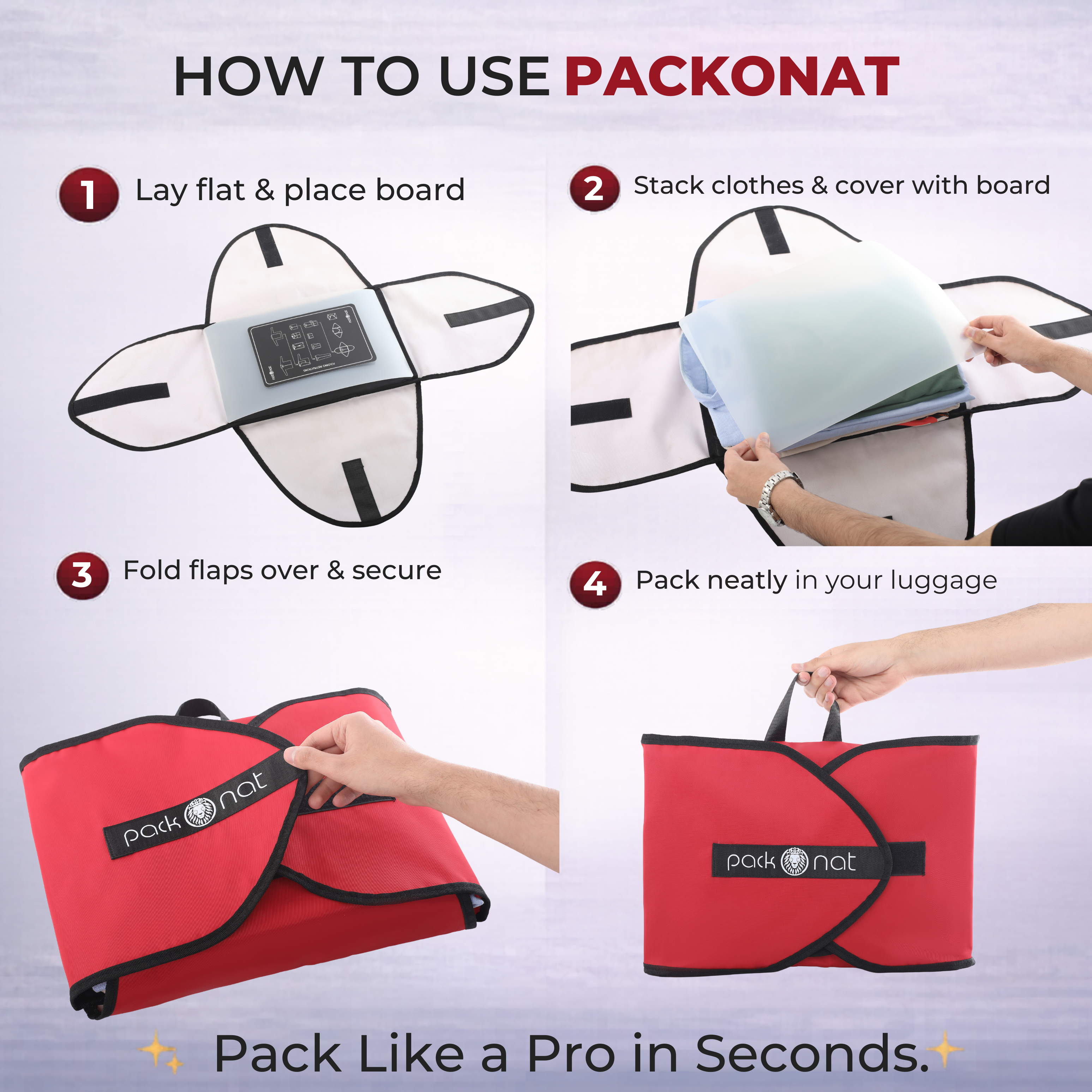 PackOnat Packing Folder - Red - view 4