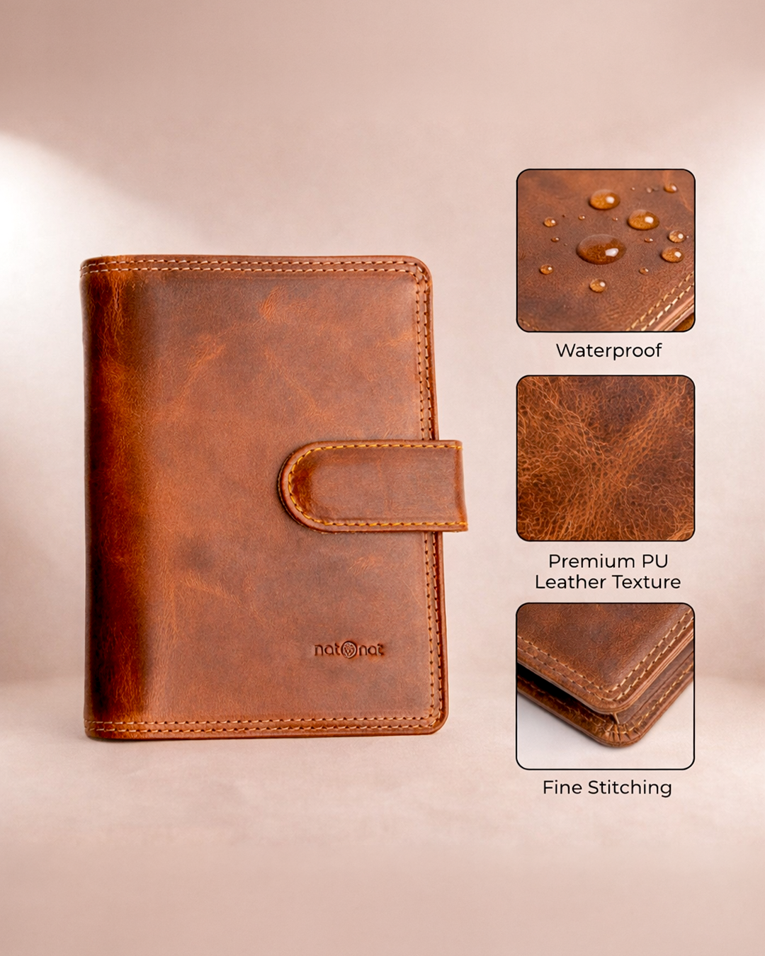 Passport Wallet - Cognac Brown view 3