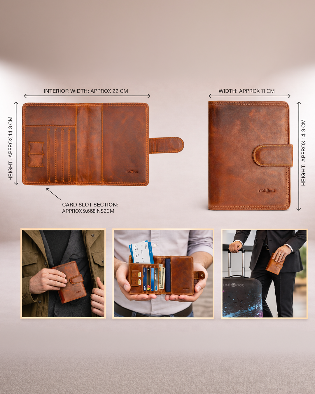 Passport Wallet - Cognac Brown view 4