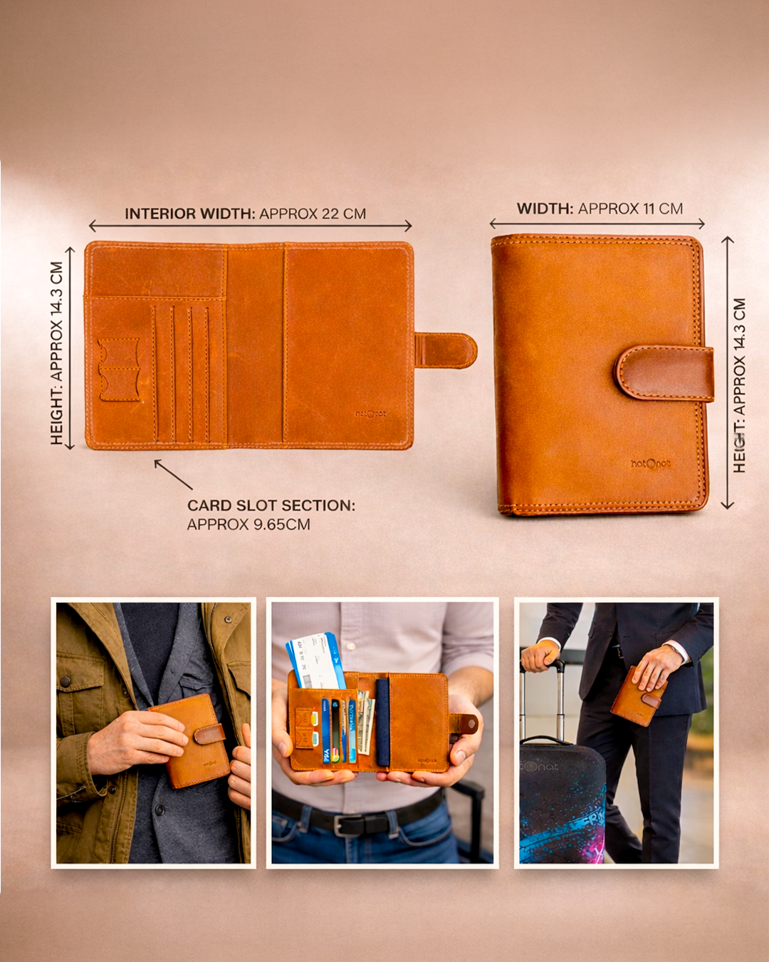Passport Wallet - Honey Brown - view 4