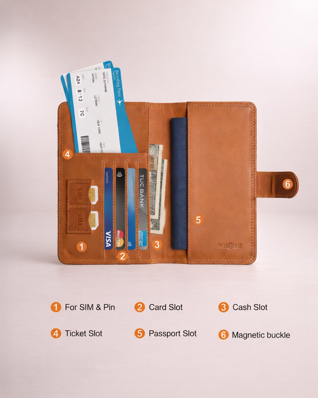 Passport Wallet - Honey Brown - view 5